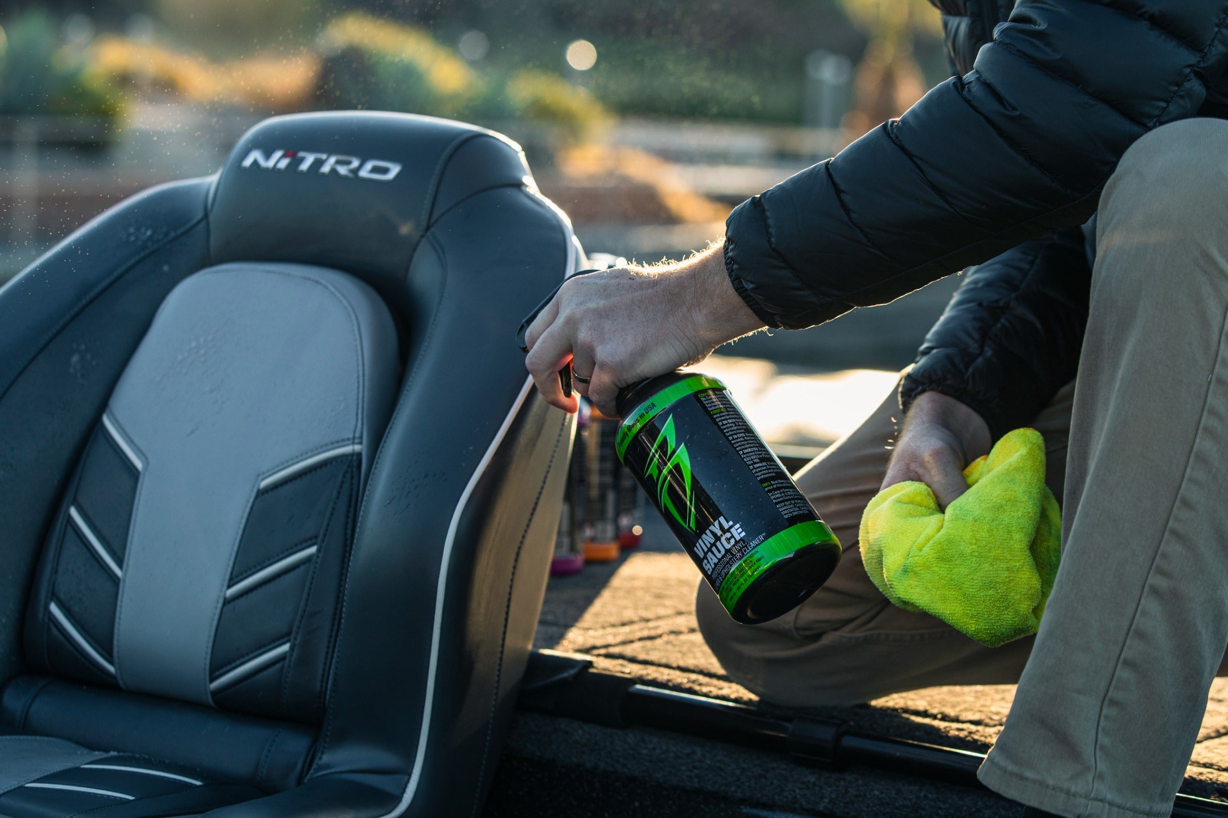cleaning boat seats