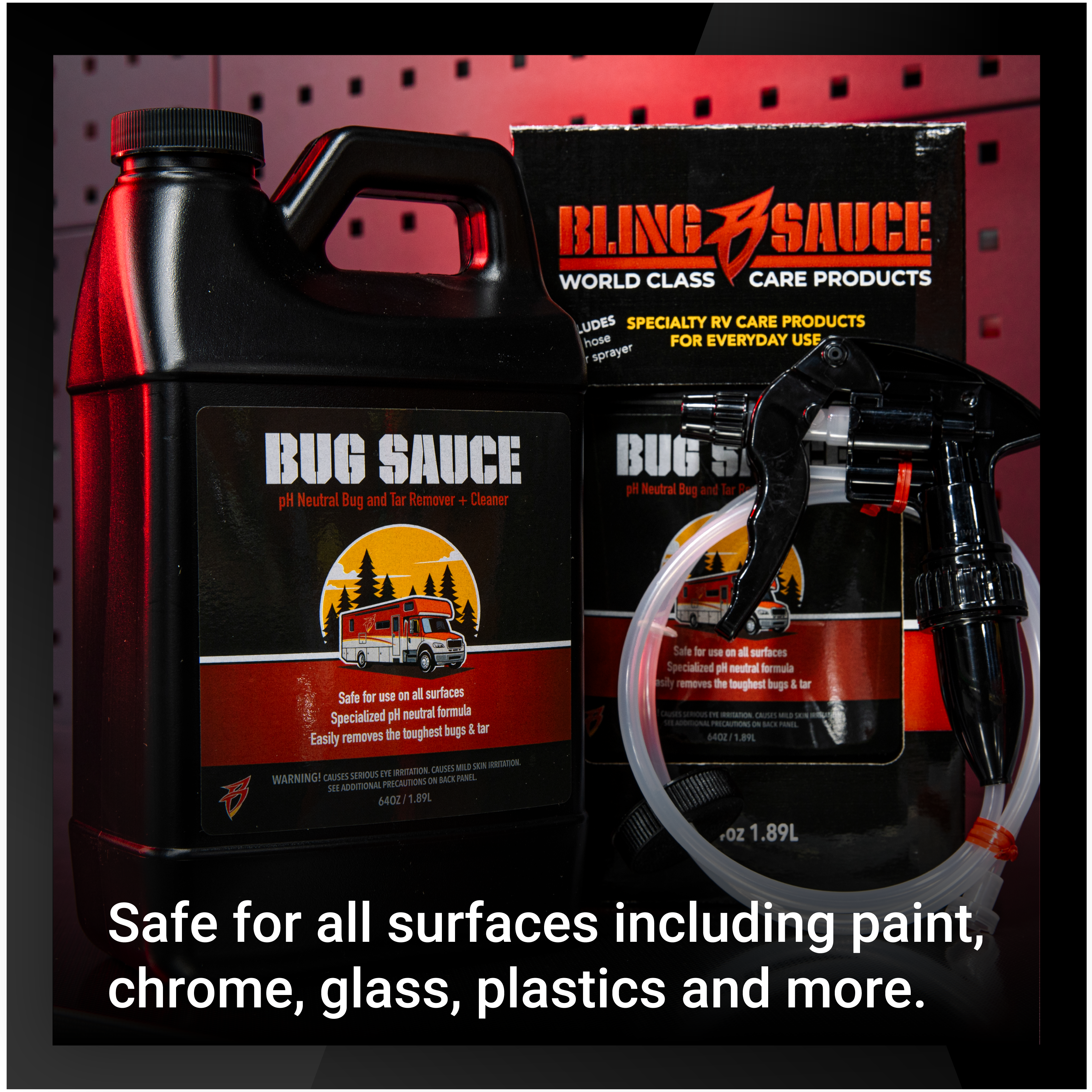 Premium Bug Sauce for safe removal of bugs and tar from all surfaces, including paint, chrome, glass, and plastics.
