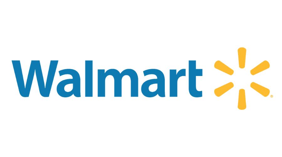 Walmart logo with blue text and yellow spark symbol, representing a retailer for premium vehicle cleaning and detailing pr...