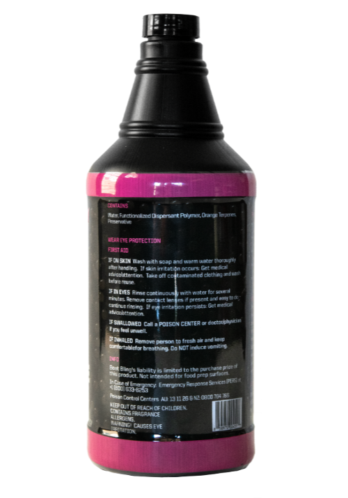 Label of Bubble Sauce bottle detailing usage instructions and safety precautions for handling the product.