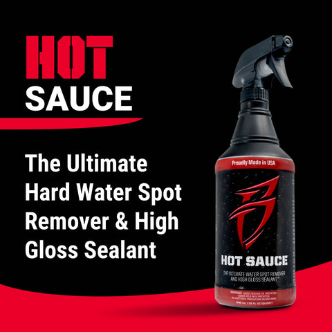 Premium hard water spot remover and high gloss sealant for vehicles, ensuring a flawless finish and shine.