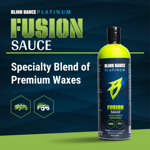 Premium Fusion Sauce wax blend for superior vehicle shine and protection, ideal for cars, trucks, and powersports.