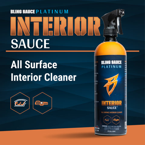 Premium all-surface interior cleaner bottle from Bling Sauce, designed for effective vehicle detailing and cleaning.