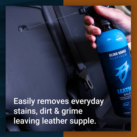 Premium leather cleaner spray effectively removes stains and dirt, keeping leather surfaces supple and well-maintained.