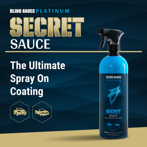 Premium spray-on coating for vehicles, providing ultimate protection and shine for cars, boats, and RVs.