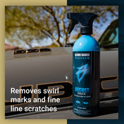 Premium vehicle detailing spray that removes swirl marks and fine line scratches for a flawless finish.