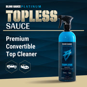 Premium convertible top cleaner in a spray bottle, designed for effective cleaning of fabric and vinyl tops.