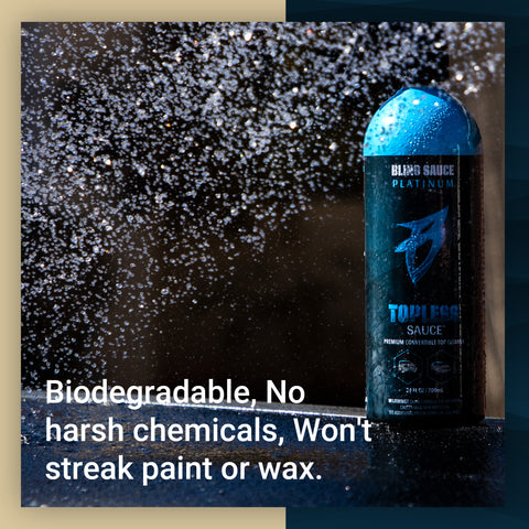 Premium biodegradable vehicle cleaner, free of harsh chemicals, designed to prevent streaks on paint and wax.