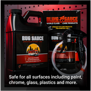 Premium Bug Sauce for safe removal of bugs and tar from all surfaces, including paint, chrome, glass, and plastics.