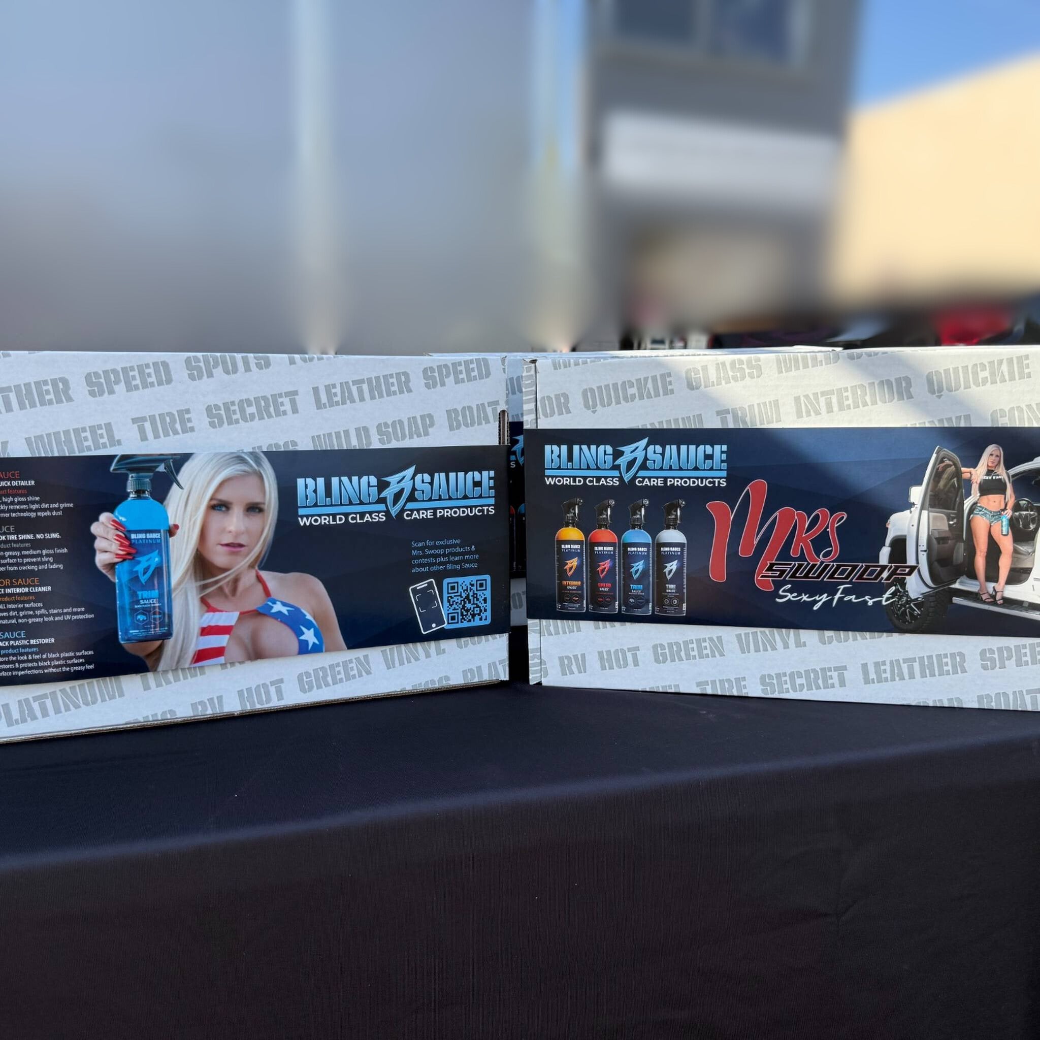 Mrs. Swoop’s SEXYFAST Kit displayed in a stylish box featuring product images and branding from Bling Sauce.