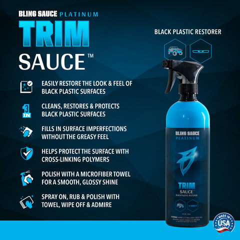 3-in-1 Black Plastic Trim Restorer - Trim Sauce