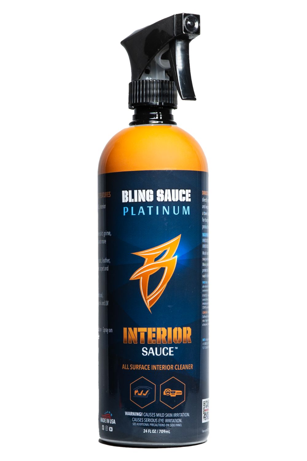 Bling Sauce Interior Sauce all-surface interior cleaner in a spray bottle with a sleek design and clear labeling.