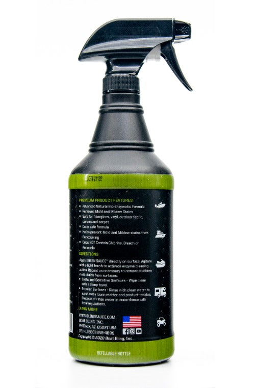 Green Sauce - Enzyme Based Mold & Mildew Stain Remover and Treatment | Bling Sauce